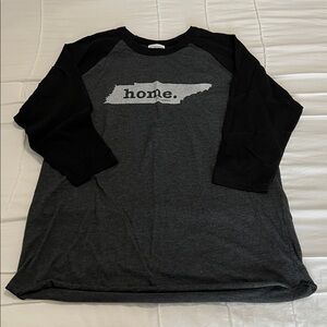 Black and Gray 3/4 Sleeve Tennessee Home Tee